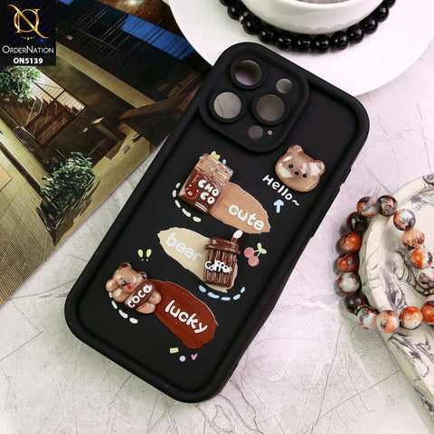 iPhone 15 Pro Max Cover - Black - Trendy 3D Cute Cartoon And Coffee Chocolate Soft Silicon Shockproof Case With Camera Protection