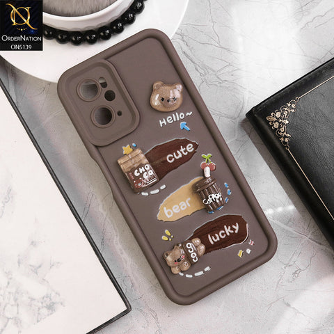 Oppo K10 Cover - Brown - Trendy 3D Cute Cartoon And Coffee Chocolate Soft Silicon Shockproof Case With Camera Protection