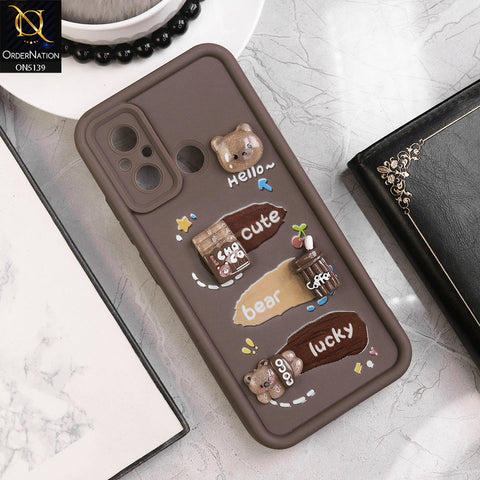 Xiaomi Redmi 12C - Brown - Trendy 3D Cute Cartoon And Coffee Chocolate Soft Silicon Shockproof Case With Camera Protection