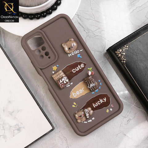 Xiaomi Redmi Note 11 Pro Plus 5G - Brown - Trendy 3D Cute Cartoon And Coffee Chocolate Soft Silicon Shockproof Case With Camera Protection