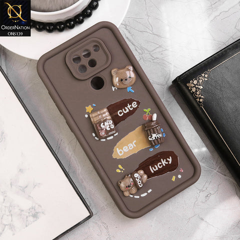 Xiaomi Redmi Note 9 - Brown - Trendy 3D Cute Cartoon And Coffee Chocolate Soft Silicon Shockproof Case With Camera Protection