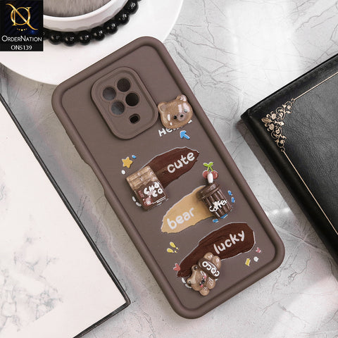 Xiaomi Redmi Note 9 Pro - Brown - Trendy 3D Cute Cartoon And Coffee Chocolate Soft Silicon Shockproof Case With Camera Protection