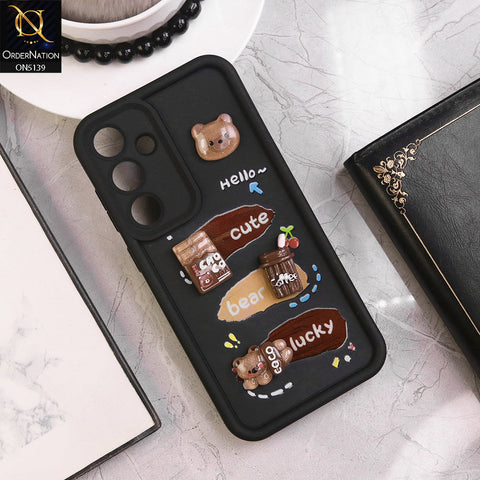 Samsung Galaxy S23 FE - Black - Trendy 3D Cute Cartoon And Coffee Chocolate Soft Silicon Shockproof Case With Camera Protection