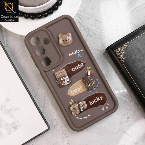 Samsung Galaxy S23 FE - Brown - Trendy 3D Cute Cartoon And Coffee Chocolate Soft Silicon Shockproof Case With Camera Protection