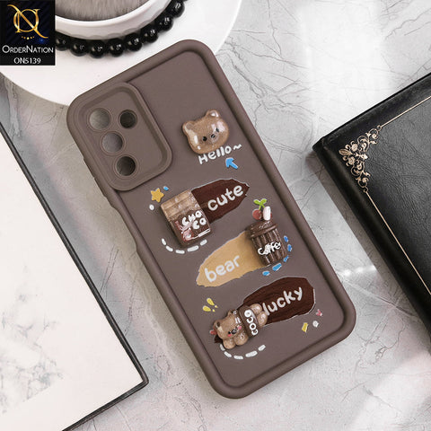 Samsung Galaxy A04s Cover - Brown - Trendy 3D Cute Cartoon And Coffee Chocolate Soft Silicon Shockproof Case With Camera Protection