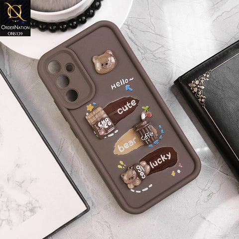 Samsung Galaxy A05s Cover - Brown - Trendy 3D Cute Cartoon And Coffee Chocolate Soft Silicon Shockproof Case With Camera Protection