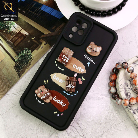 Samsung Galaxy A12 Nacho Cover - Black - Trendy 3D Cute Cartoon And Coffee Chocolate Soft Silicon Shockproof Case With Camera Protection