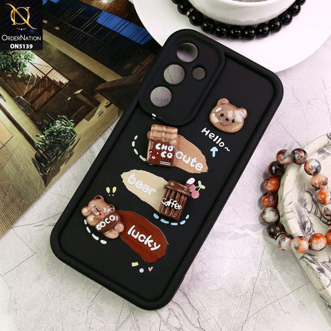 Samsung Galaxy A15 5G Cover - Black - Trendy 3D Cute Cartoon And Coffee Chocolate Soft Silicon Shockproof Case With Camera Protection