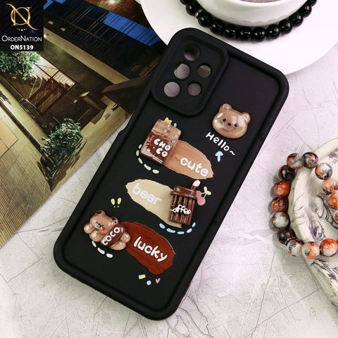 Samsung Galaxy A32 Cover - Black - Trendy 3D Cute Cartoon And Coffee Chocolate Soft Silicon Shockproof Case With Camera Protection
