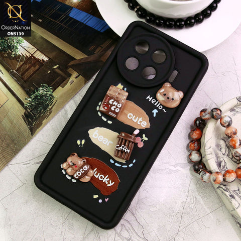 Tecno Spark 20 Pro Plus Cover - Black - Trendy 3D Cute Cartoon And Coffee Chocolate Soft Silicon Shockproof Case With Camera Protection