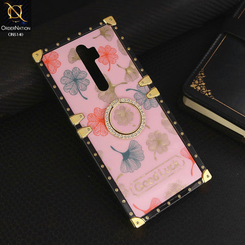 Oppo A5 2020 Cover - Pink - Trendy Style Good Luck Floral Square Trunk Soft Case With Holder