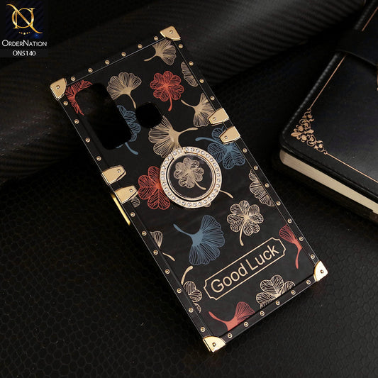 Infinix Hot 9 Pro Cover - Black - Trendy Style Good Luck Floral Square Trunk Soft Case With Holder