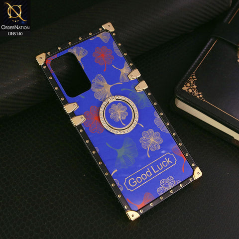 Oppo Reno7 Z 5G Cover - Blue - Trendy Style Good Luck Floral Square Trunk Soft Case With Holder