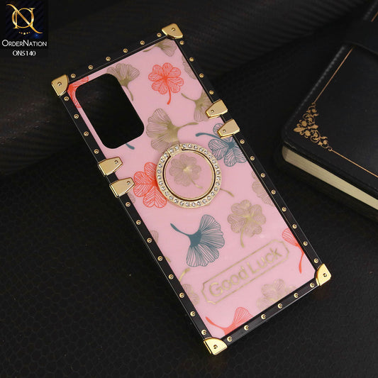 Oppo F21 Pro 5G Cover - Pink - Trendy Style Good Luck Floral Square Trunk Soft Case With Holder