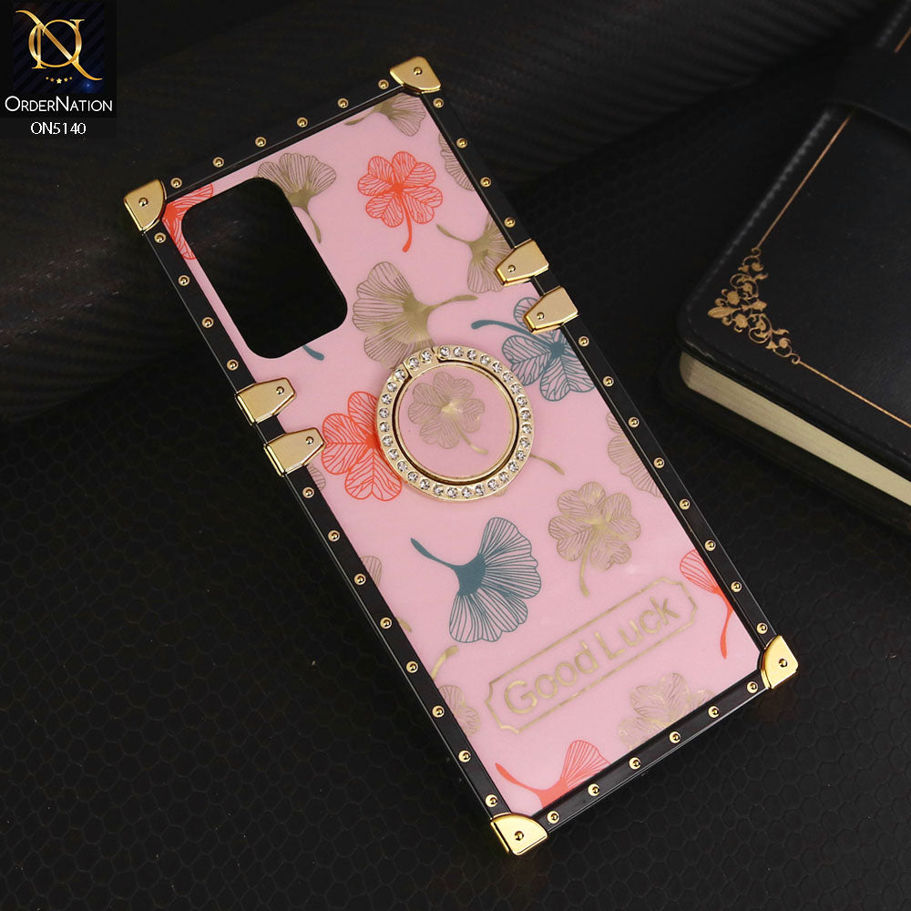 Oppo Reno8 Z 5G Cover - Pink - Trendy Style Good Luck Floral Square Trunk Soft Case With Holder