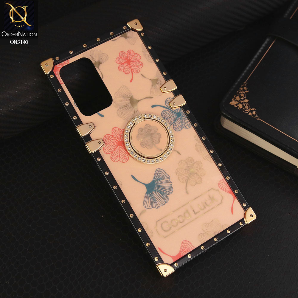 Oppo Reno8 Z 5G Cover - Rose Gold - Trendy Style Good Luck Floral Square Trunk Soft Case With Holder