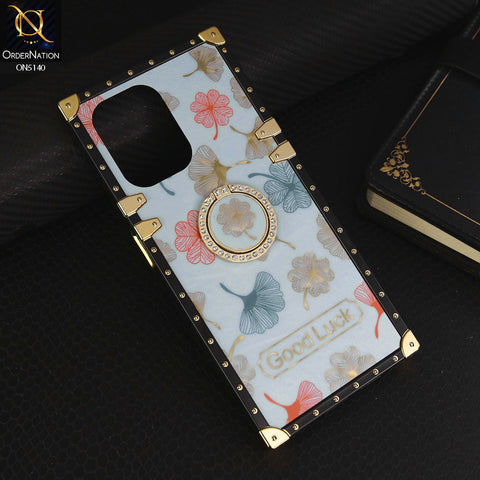 Infinix Hot 30 Play  Cover - Sky Blue - Trendy Style Good Luck Floral Square Trunk Soft Case With Holder