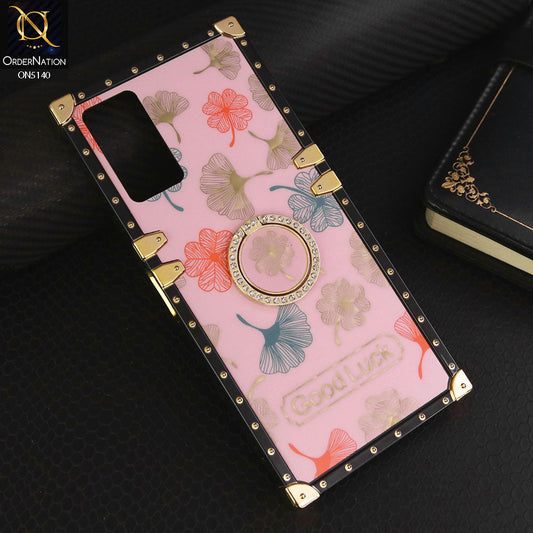 Infinix Hot 12 Cover - Pink - Trendy Style Good Luck Floral Square Trunk Soft Case With Holder