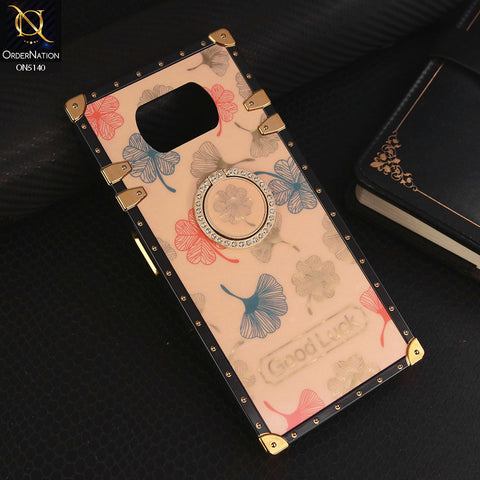 Xiaomi Poco X3 Cover - Rose Gold - Trendy Style Good Luck Floral Square Trunk Soft Case With Holder