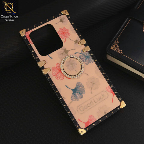 Xiaomi Redmi 12C Cover - Rose Gold - Trendy Style Good Luck Floral Square Trunk Soft Case With Holder