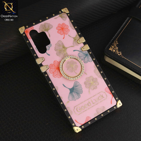 Samsung Galaxy A32 Cover - Pink - Trendy Style Good Luck Floral Square Trunk Soft Case With Holder