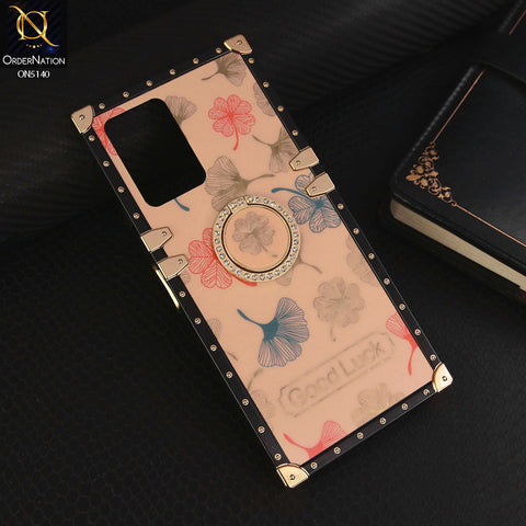 Vivo Y21 Cover - Rose Gold - Trendy Style Good Luck Floral Square Trunk Soft Case With Holder