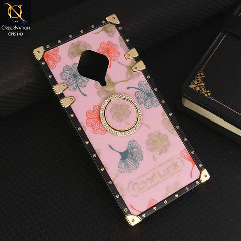 Vivo Y51 (2020 September) Cover - Pink - Trendy Style Good Luck Floral Square Trunk Soft Case With Holder