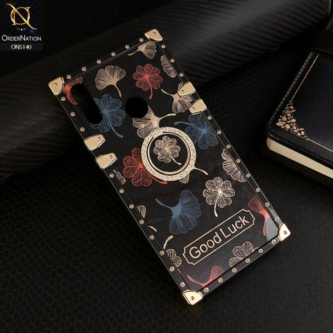 Huawei Y7 Prime 2019 / Y7 2019 / Y7 Pro 2019 Cover - Black - Trendy Style Good Luck Floral Square Trunk Soft Case With Holder