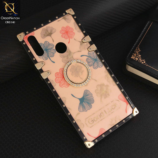 Huawei Y7 Prime 2019 / Y7 2019 / Y7 Pro 2019 Cover - Rose Gold - Trendy Style Good Luck Floral Square Trunk Soft Case With Holder