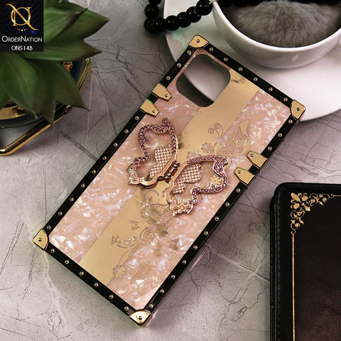 iPhone 11 Pro Cover - Rose Gold -  Luxury Shiny Rhinestone Butterfly Electroplated Square Trunk Soft Case