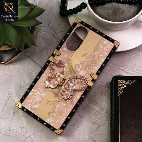 Oppo A78 4G Cover - Rose Gold -  Luxury Shiny Rhinestone Butterfly Electroplated Square Trunk Soft Case