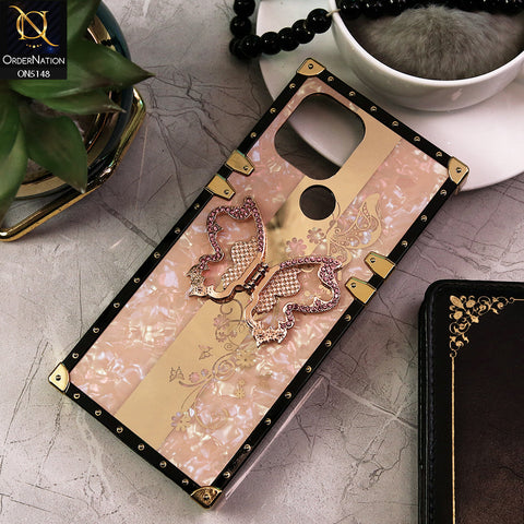 Xiaomi Poco C50 Cover - Rose Gold -  Luxury Shiny Rhinestone Butterfly Electroplated Square Trunk Soft Case