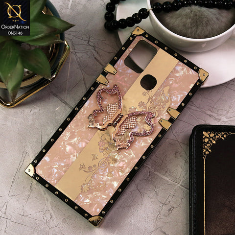 Infinix Smart 5 Cover - Rose Gold -  Luxury Shiny Rhinestone Butterfly Electroplated Square Trunk Soft Case