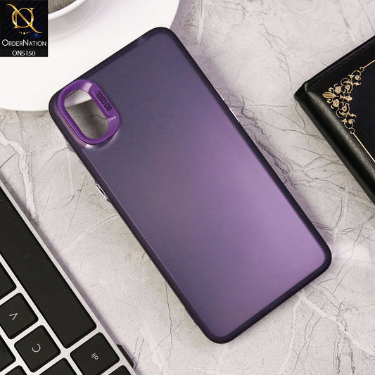 Oppo A37 Cover - Purple - New Matte Color Gradient Shine Series Soft Borders Protective Case