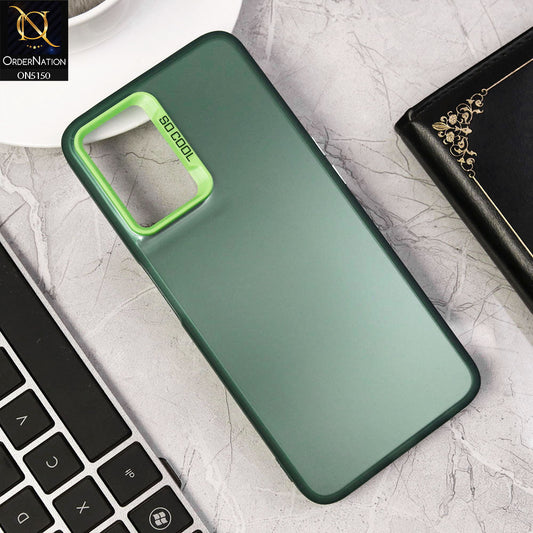 Oppo A96 4G Cover - Green - New Matte Color Gradient Shine Series Soft Borders Protective Case