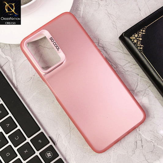 Oppo A76 Cover - Rose Gold - New Matte Color Gradient Shine Series Soft Borders Protective Case