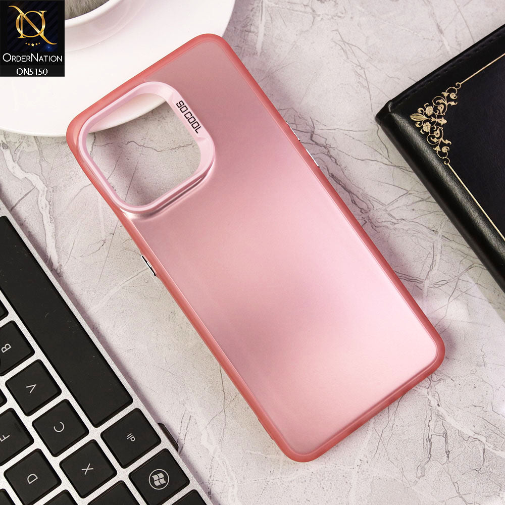 Oppo F19 Pro Cover - Rose Gold - New Matte Color Gradient Shine Series Soft Borders Protective Case