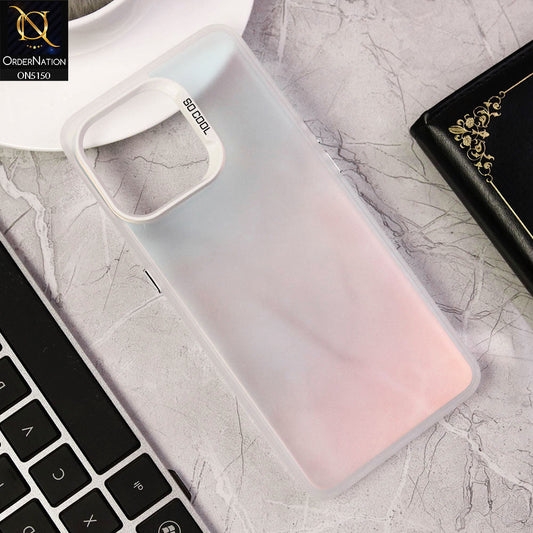 Oppo F19 Pro Cover - White - New Matte Color Gradient Shine Series Soft Borders Protective Case