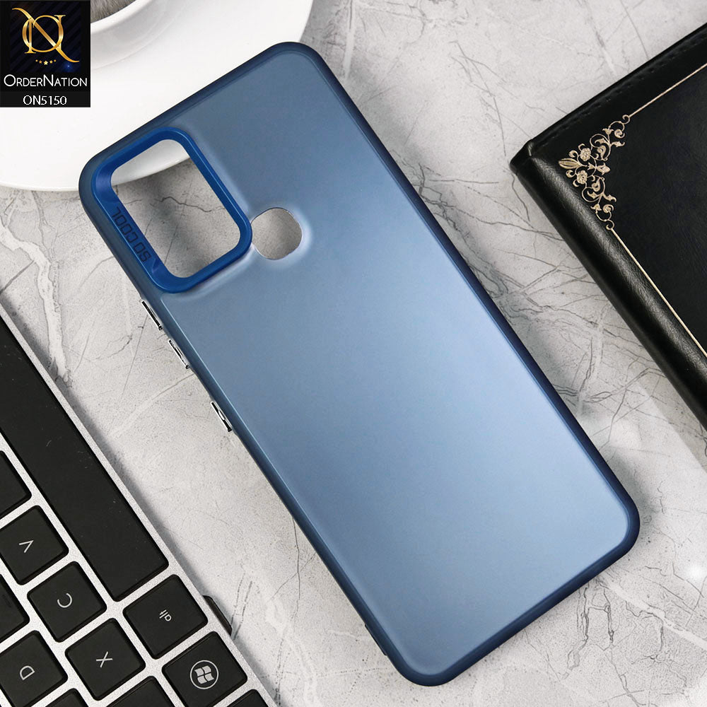 Infinix Hot 10 Cover - Blue - New Matte Color Gradient Shine Series Soft Borders Protective Case