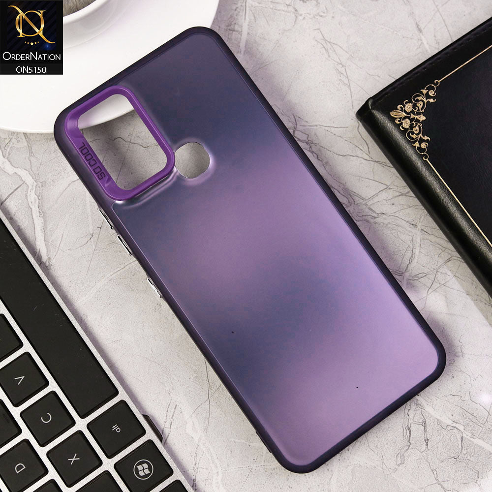 Infinix Hot 10 Cover - Purple - New Matte Color Gradient Shine Series Soft Borders Protective Case