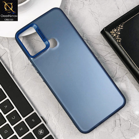 Infinix Hot 10 Play Cover - Blue - New Matte Color Gradient Shine Series Soft Borders Protective Case