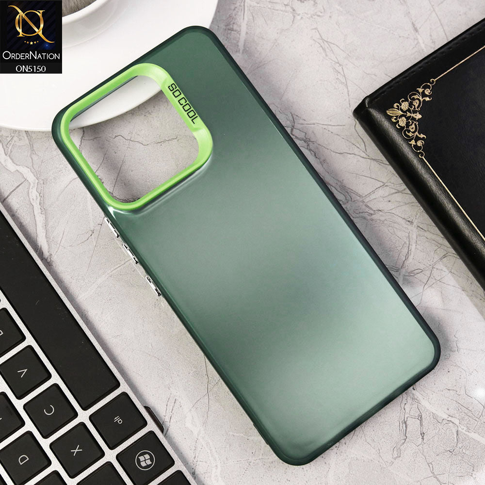 Infinix Hot 12 Play Cover - Green - New Matte Color Gradient Shine Series Soft Borders Protective Case