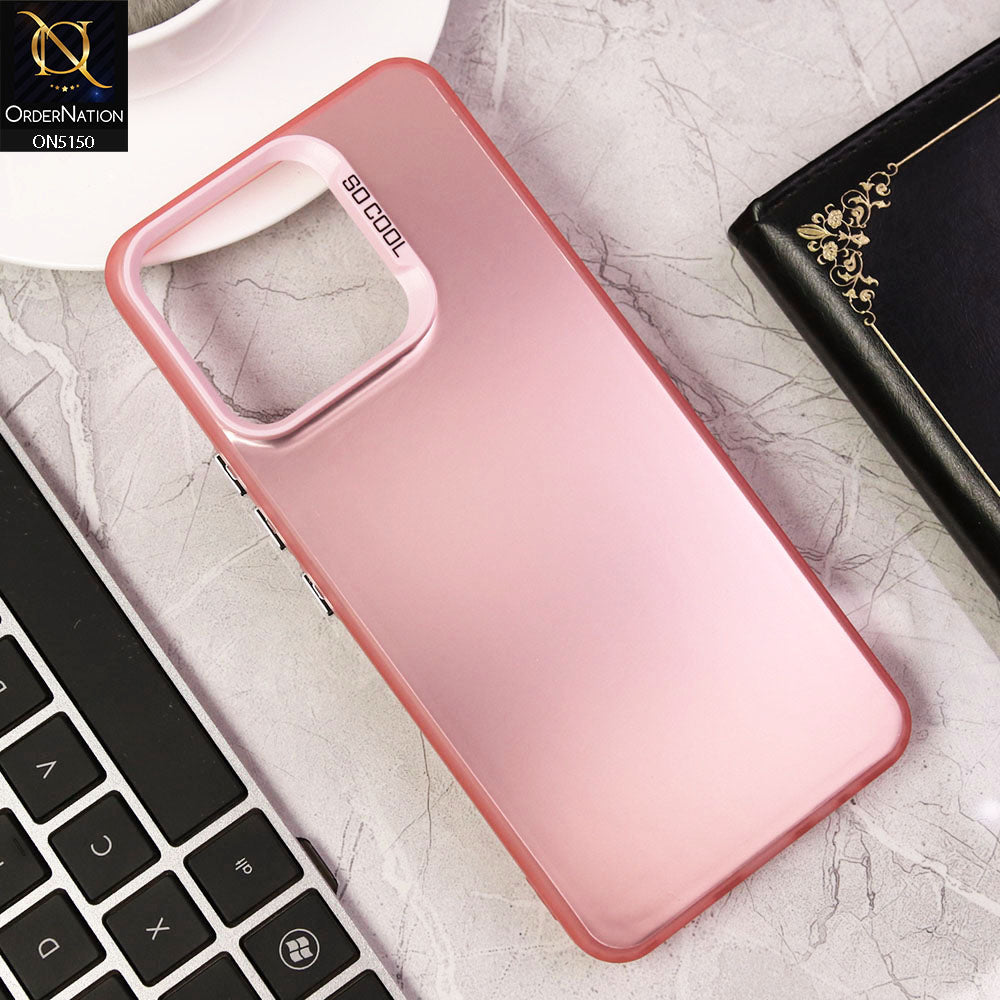 Infinix Hot 12 Play Cover - Rose Gold - New Matte Color Gradient Shine Series Soft Borders Protective Case