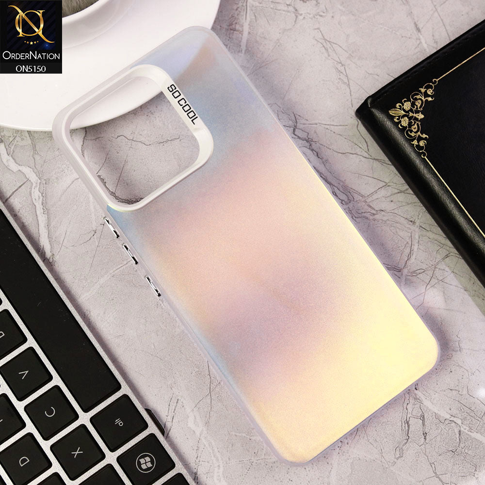 Infinix Hot 12 Play Cover - White - New Matte Color Gradient Shine Series Soft Borders Protective Case