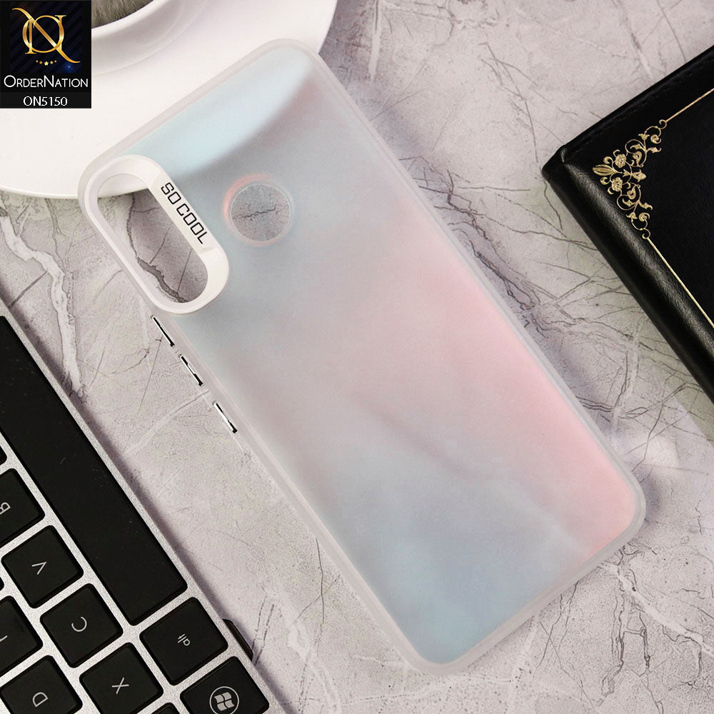 Infinix Hot 8 Lite Cover - White - New Matte Color Gradient Shine Series Soft Borders Protective Case