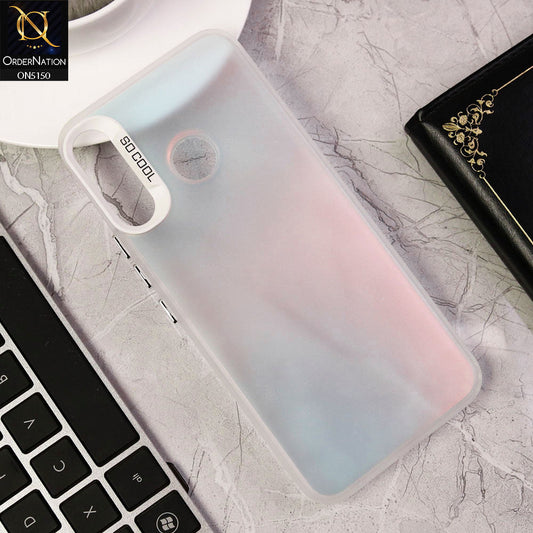 Infinix Hot 8 Lite Cover - White - New Matte Color Gradient Shine Series Soft Borders Protective Case