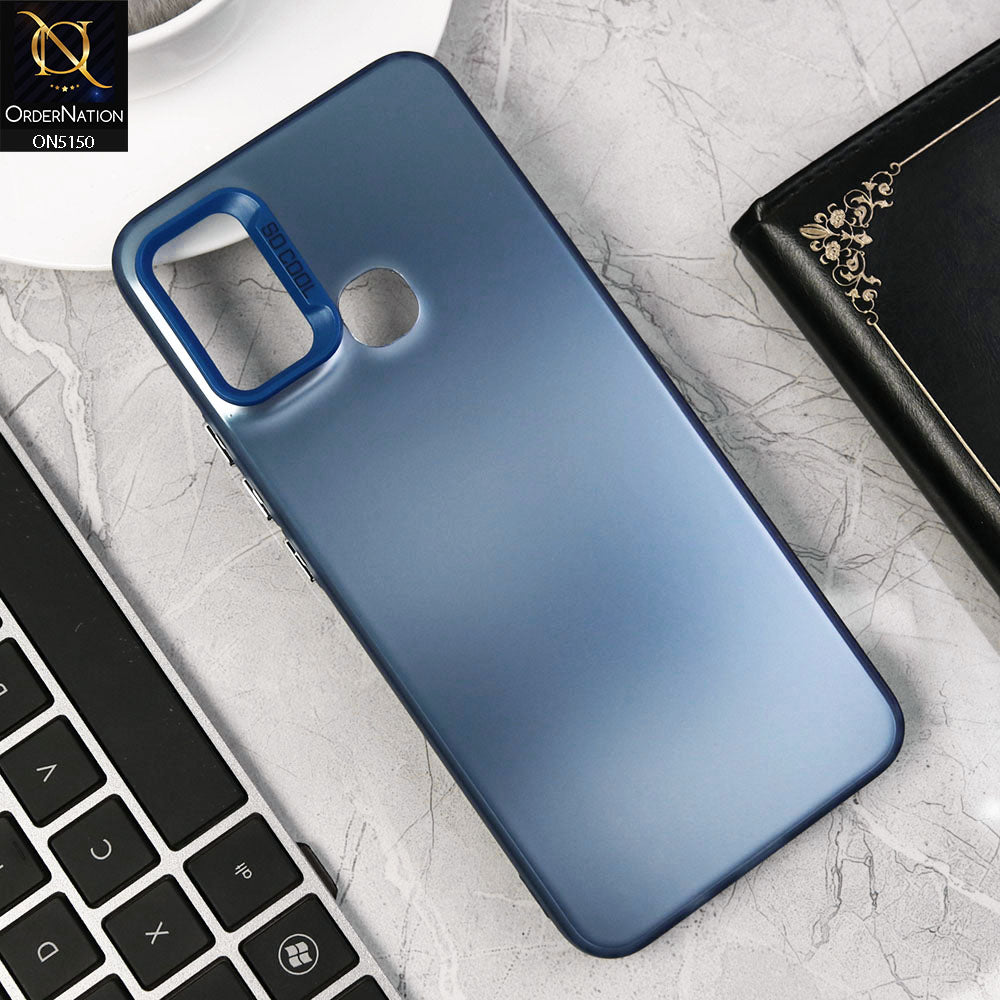 Infinix Hot 9 Play Cover - Blue - New Matte Color Gradient Shine Series Soft Borders Protective Case