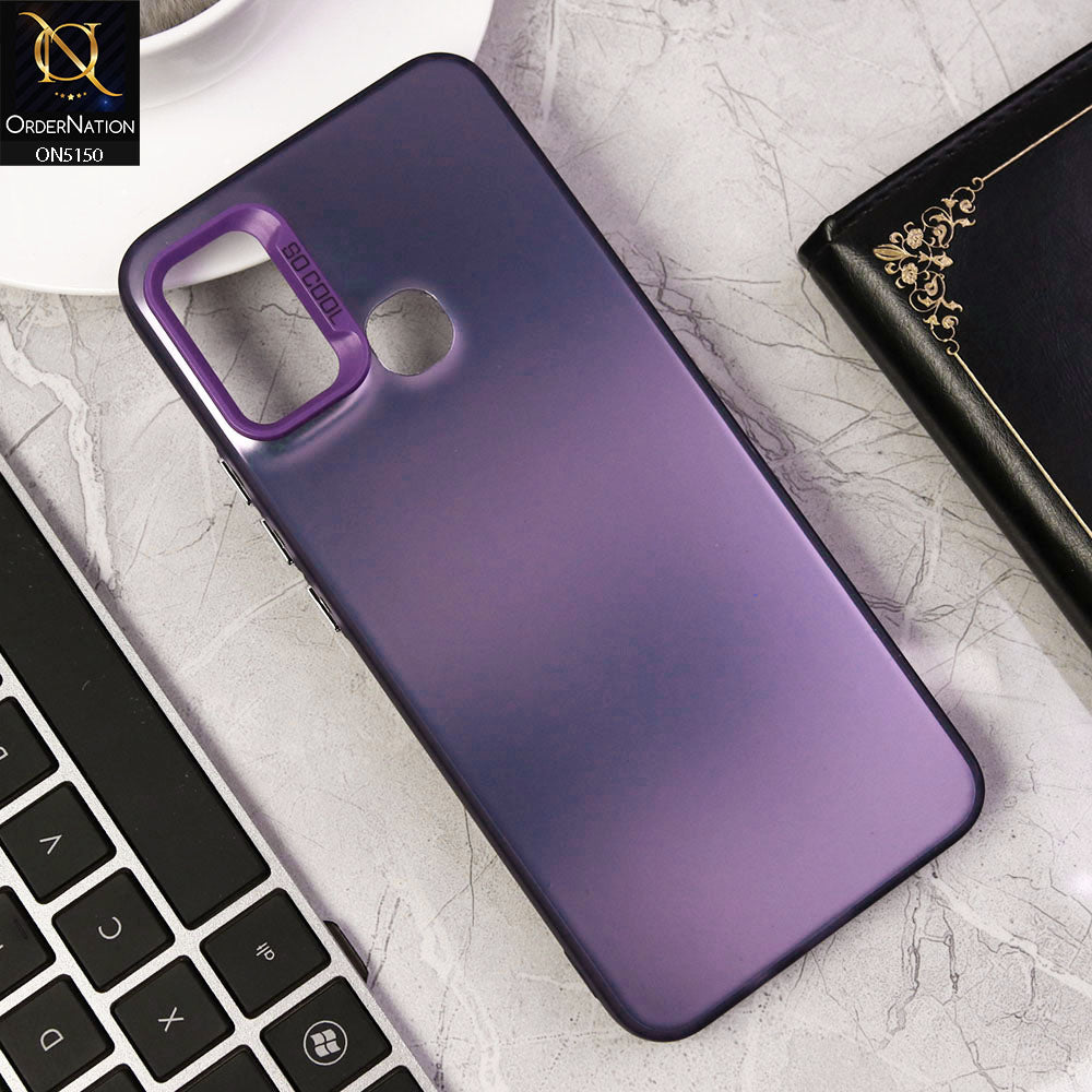 Infinix Hot 9 Play Cover - Purple - New Matte Color Gradient Shine Series Soft Borders Protective Case