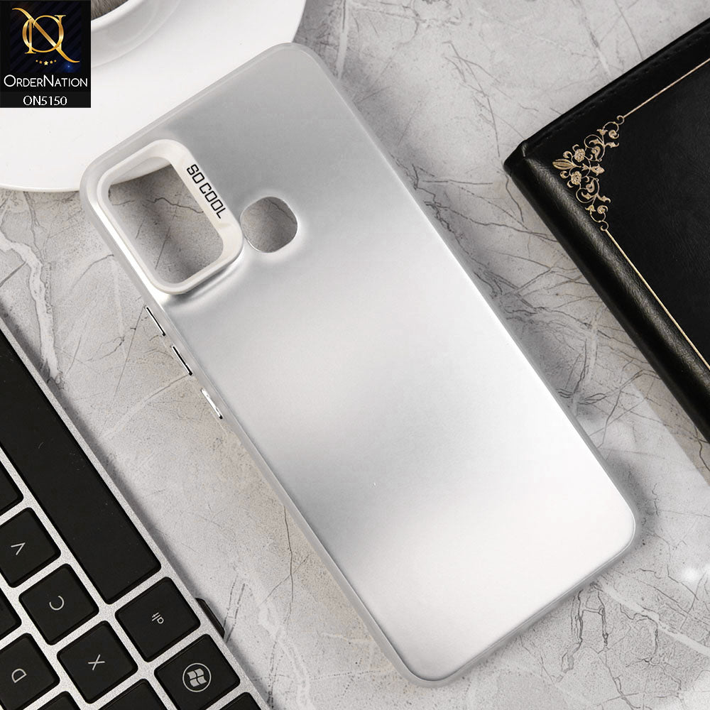 Infinix Hot 9 Play Cover - Silver - New Matte Color Gradient Shine Series Soft Borders Protective Case