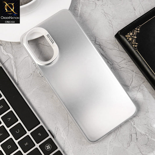 Oppo A18 Cover - Silver - New Matte Color Gradient Shine Series Soft Borders Protective Case